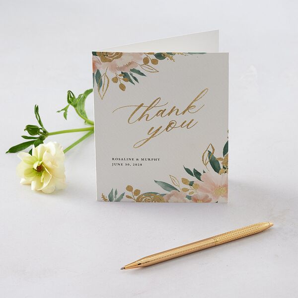 Exquisite Garden Thank You Cards Gold Blossom