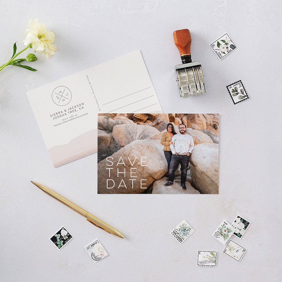 Painted Desert Save The Date Postcards Dusty Rose