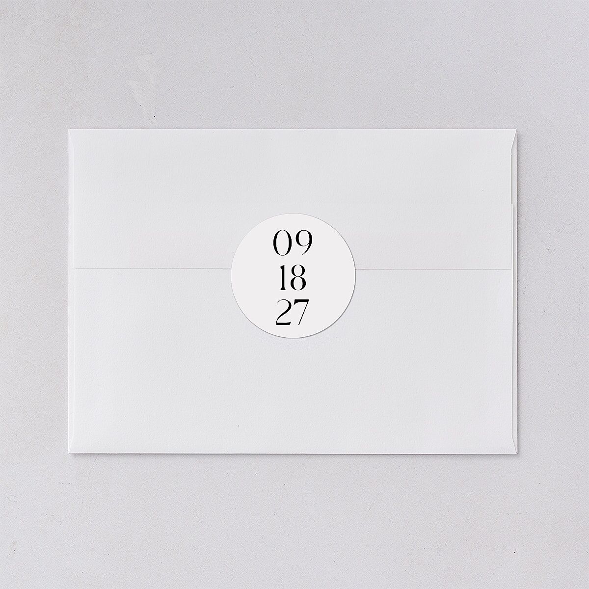 Simple Modern Monogram Wedding Stickers Pure White Circle