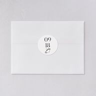 Simple Modern Monogram Wedding Stickers Pure White Circle