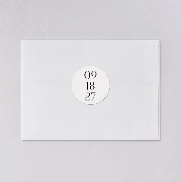 Simple Modern Monogram Wedding Stickers Pure White Circle