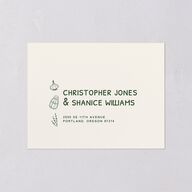 Hand Drawn Recipe All-in-One Wedding Invitations Dark Camo Signature Light Both Recipient and Return Addresses No