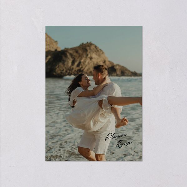 Vintage Film Photo Wedding Response Cards Sand Signature Standard