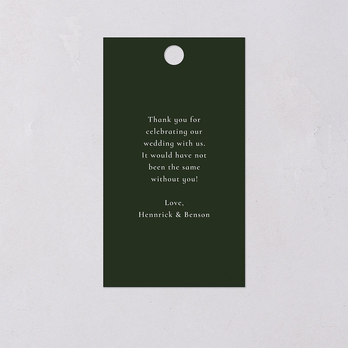 Refined Monogram Favor Gift Tags Dark Green Signature