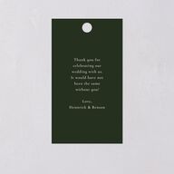 Refined Monogram Favor Gift Tags Dark Green Signature