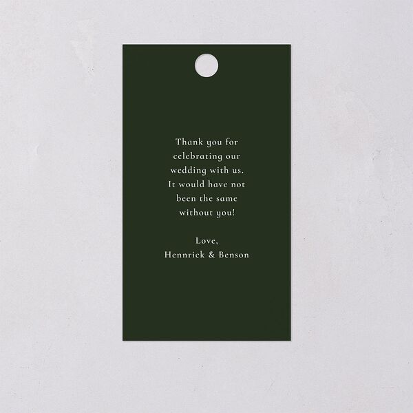 Refined Monogram Favor Gift Tags Dark Green Signature