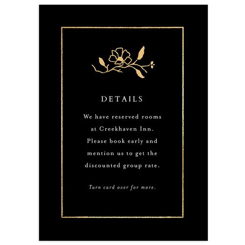Delicate Vines Foil Wedding Enclosure Cards Gold Licorice Signature Standard
