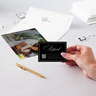 Lasting Frame QR Code RSVP Cards Pure White Signature Standard