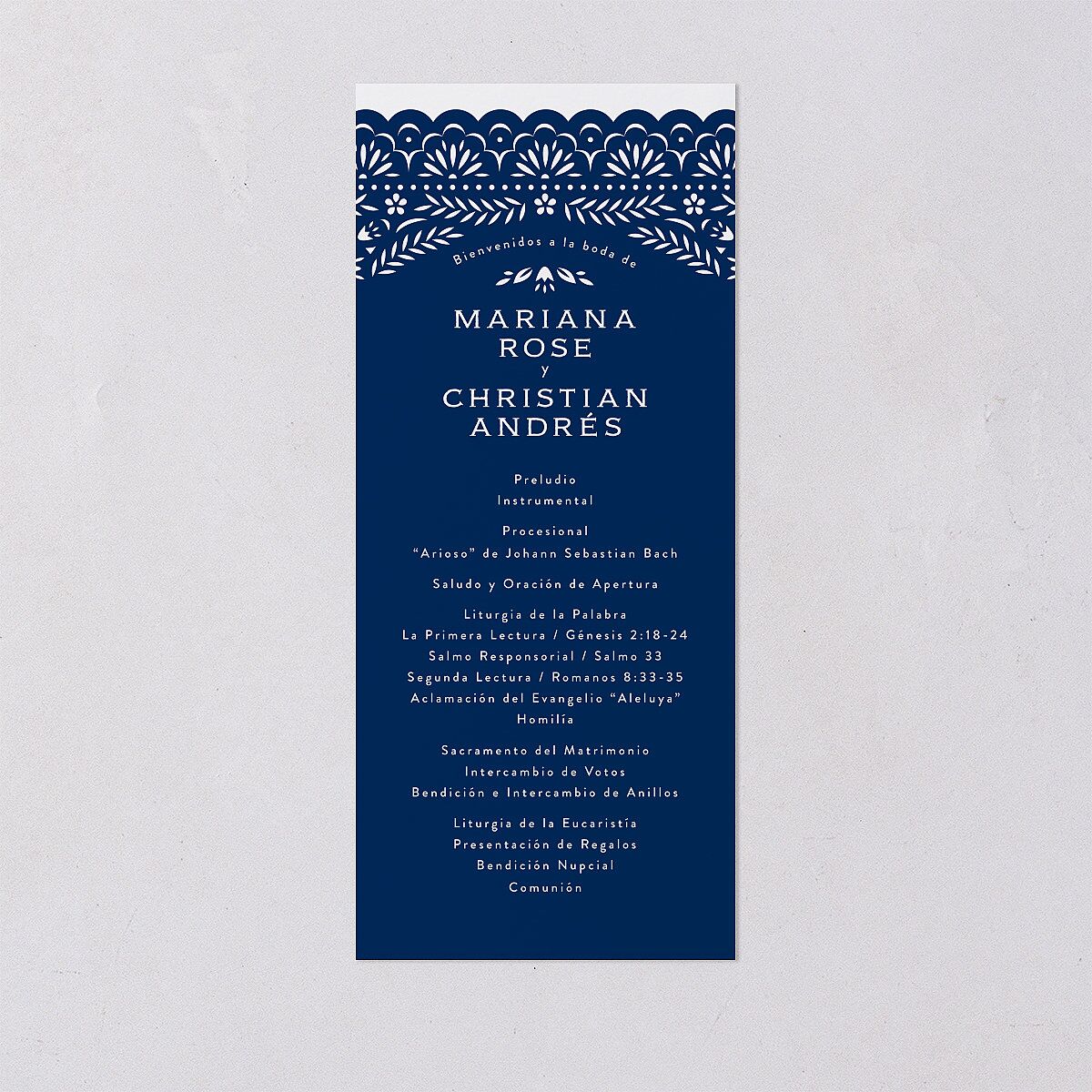 Papel Picado De Mexico Wedding Programs Navy Signature