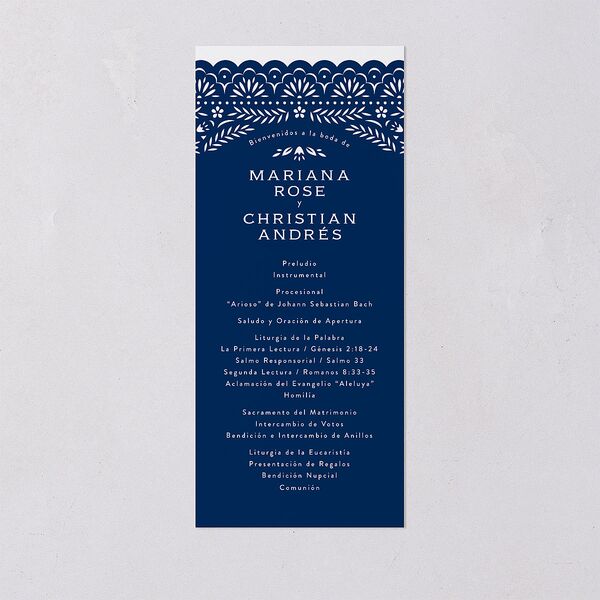 Papel Picado De Mexico Wedding Programs Navy Signature