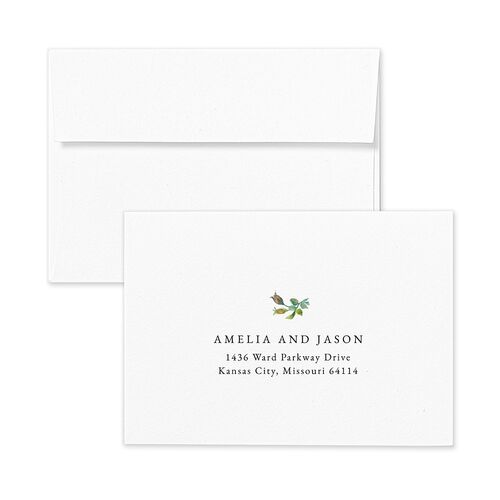Minimal Floral Wedding Response Card Standard Envelopes White Standard Apricot Return Address Signature