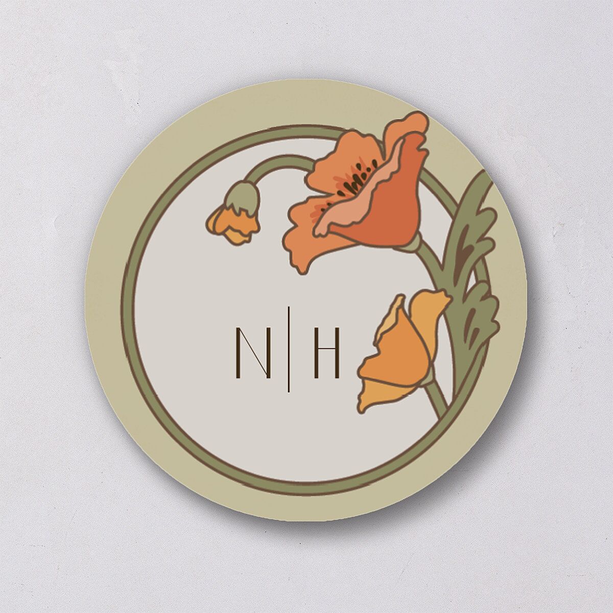 Vintage Nouveau Wedding Stickers — view 1