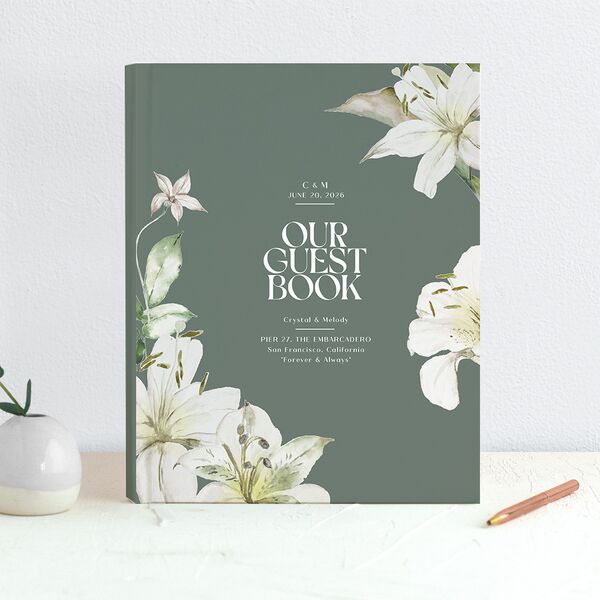 Hawaiian Tropical Lilies Guest Books Eucalyptus