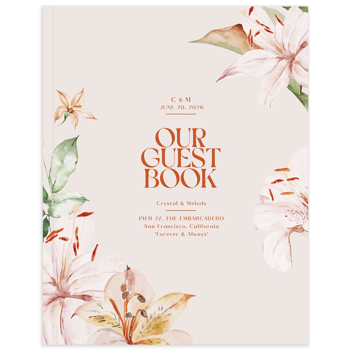 Tropical Lilies Guest Books