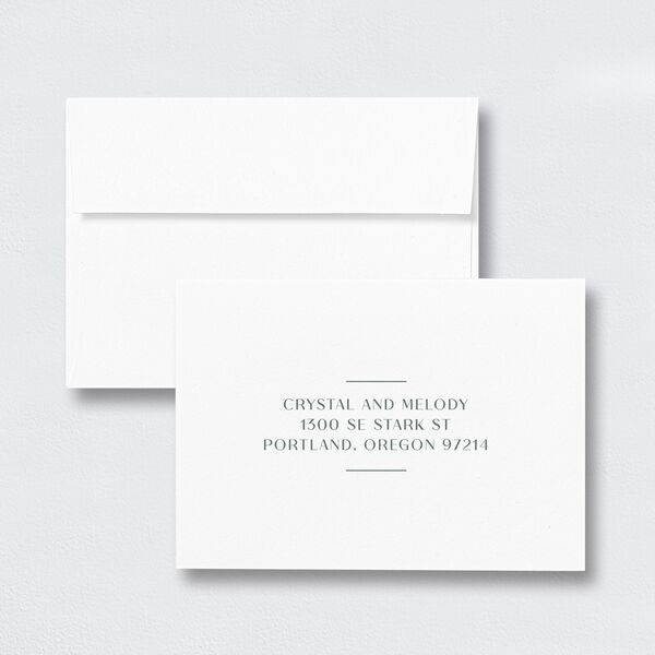 Hawaiian Tropical Lilies Response Card Envelopes White Eucalyptus Return Address Signature Standard