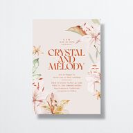 Tropical Lilies Wedding Invitations Burnt Orange Signature No