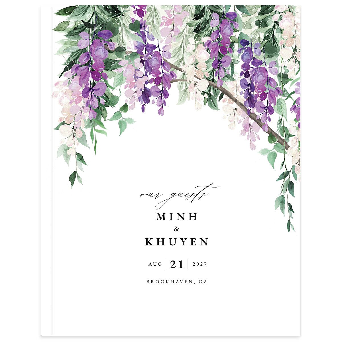 Romantic Wisteria Wedding Guest Book