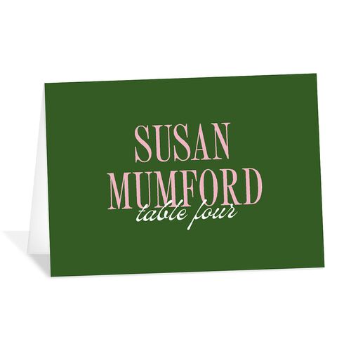 Wavy Frame Photo Place Cards Scottish Green Signature
