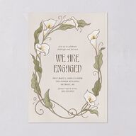 Calla Lily Nouveau Engagement Party Invitations Champagne Signature Blank Standard