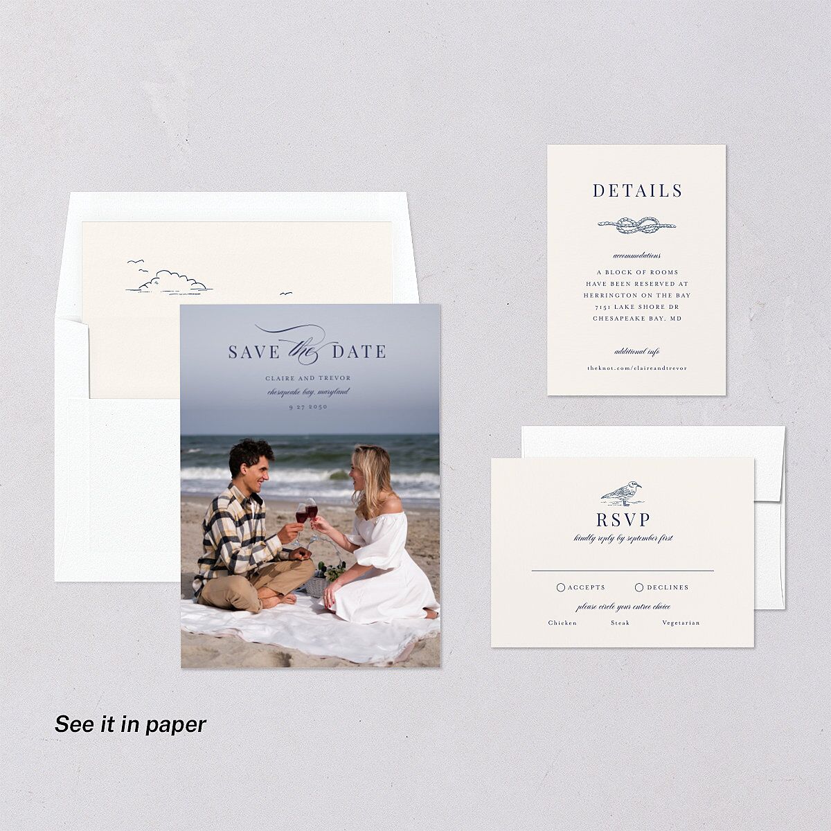 Elegant Lighthouse Digital Save the Date Cards Maritime Dusty Blue Lets Celebrate Standard