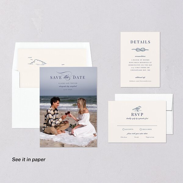Elegant Lighthouse Digital Save the Date Cards Maritime Dusty Blue Lets Celebrate Standard