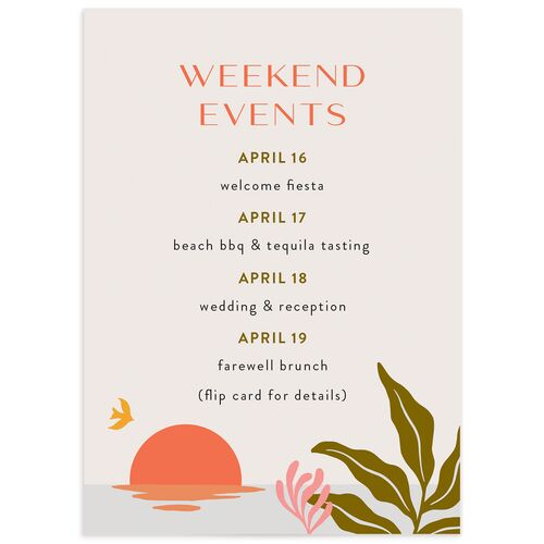 Impressionist Paradise Wedding Enclosure Cards Salmon Signature