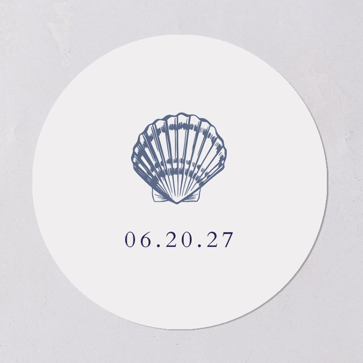 Classic Shell Wedding Stickers Royal Blue