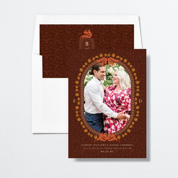 Kaleidoscope Tapestry Save the Date Cards Chocolate Signature smooth No