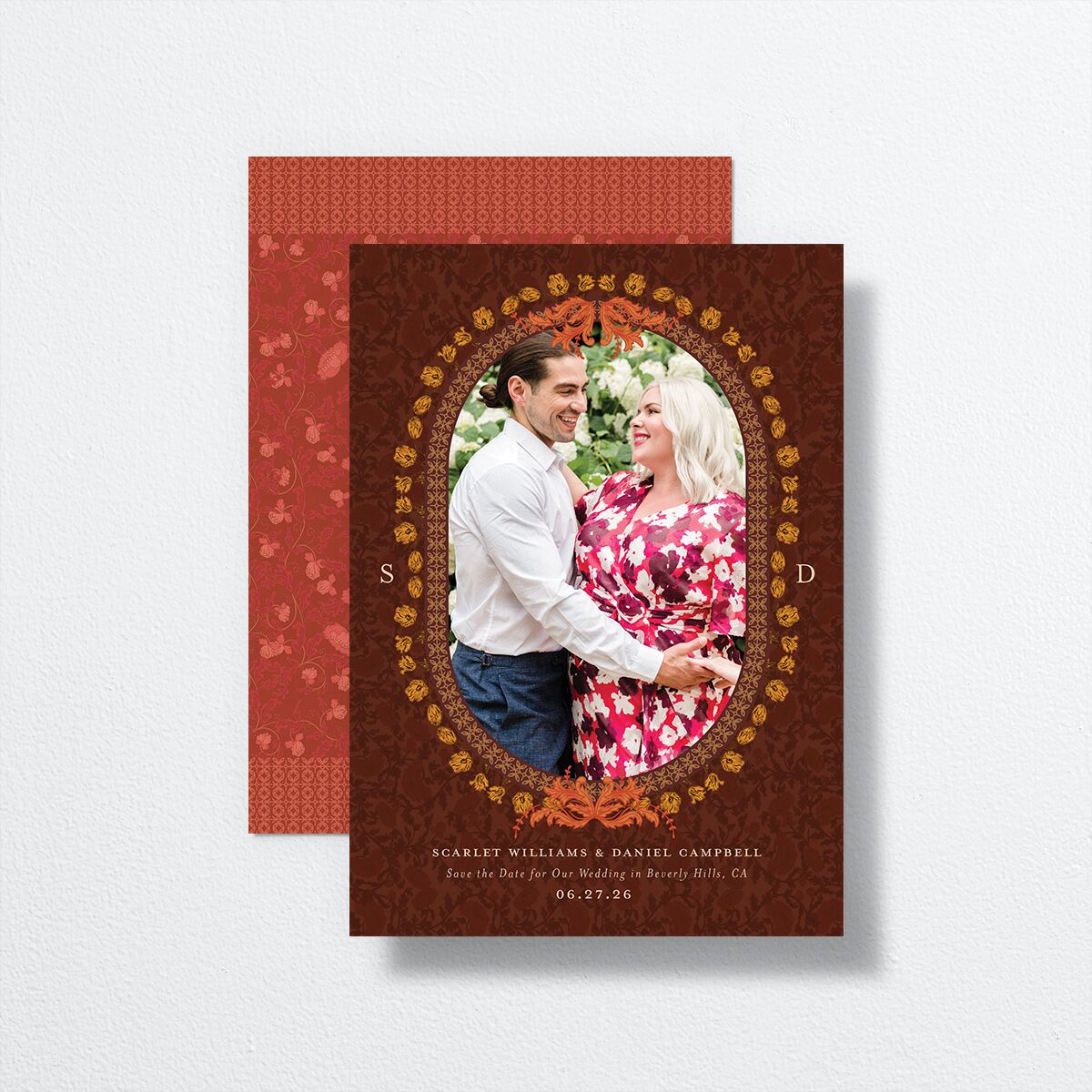 Kaleidoscope Tapestry Save the Date Cards Chocolate Signature smooth No