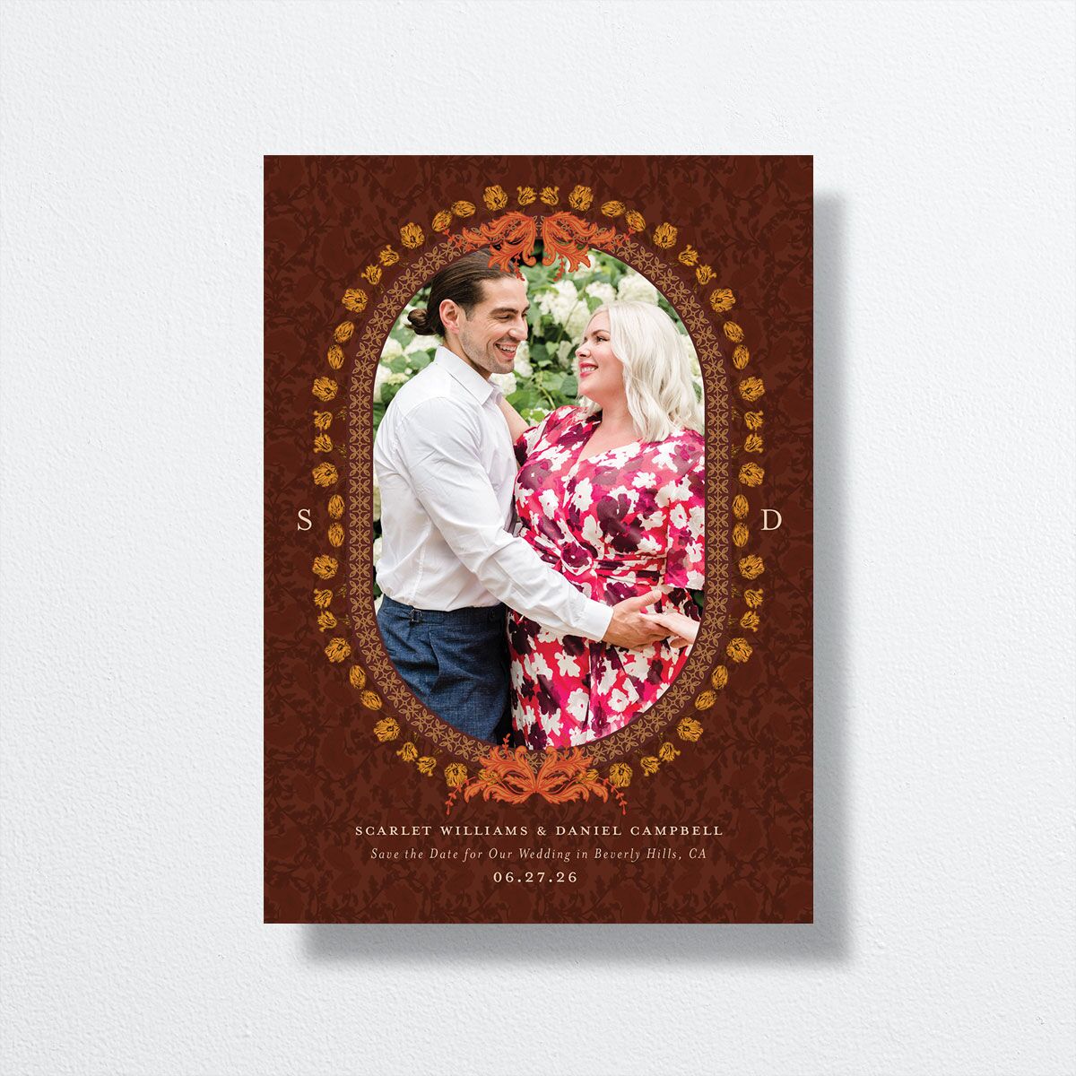 Kaleidoscope Tapestry Save the Date Cards Chocolate Signature smooth No
