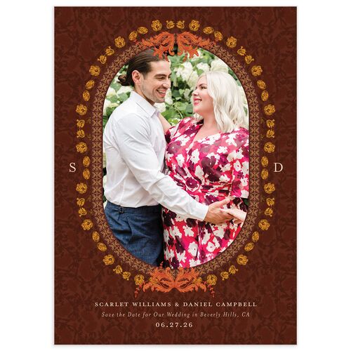 Kaleidoscope Tapestry Save the Date Cards Chocolate Signature smooth No