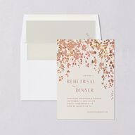 Cascading Florals Rehearsal Dinner Invitations Copper Signature Blank