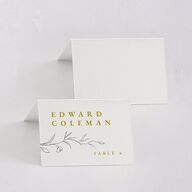 Graceful Botanical Place Cards Gold Signature