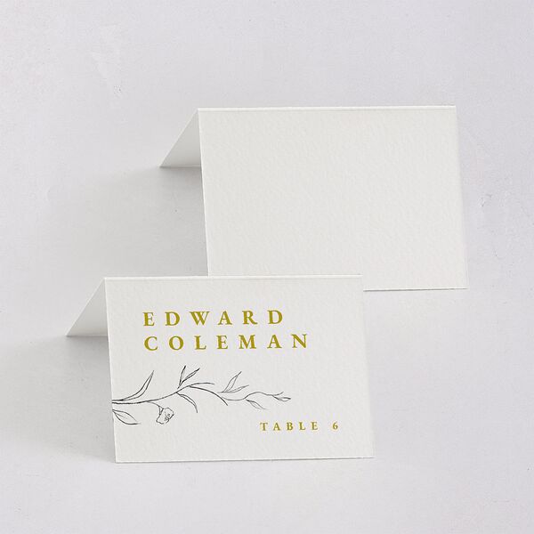 Graceful Botanical Place Cards Gold Signature