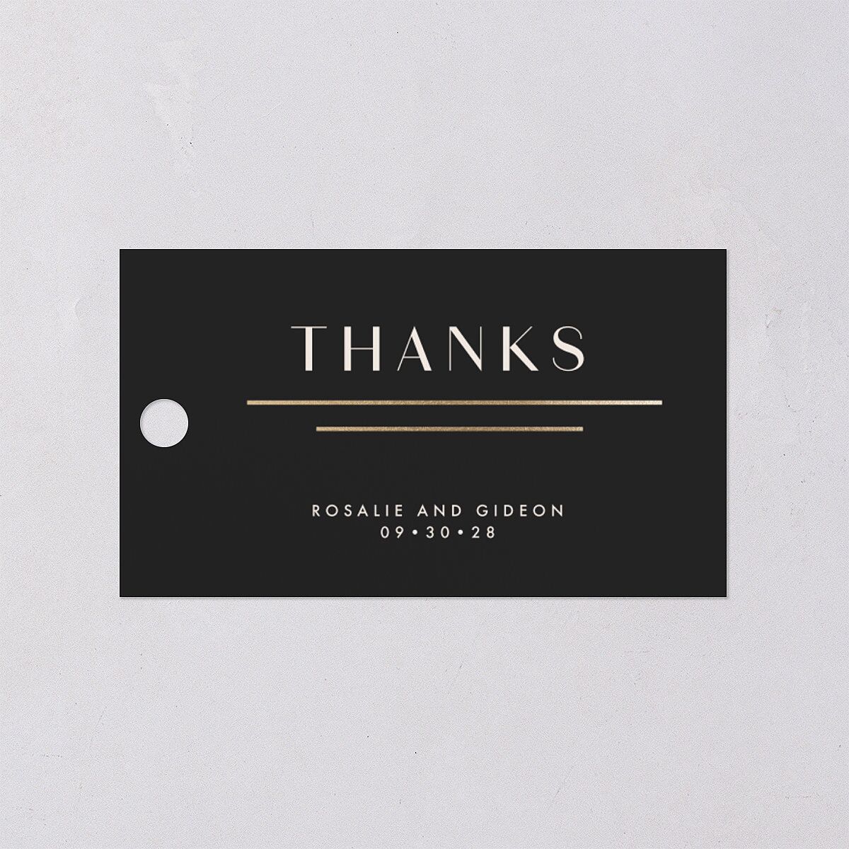Refined Frame Favor Gift Tags Gold Charcoal Signature