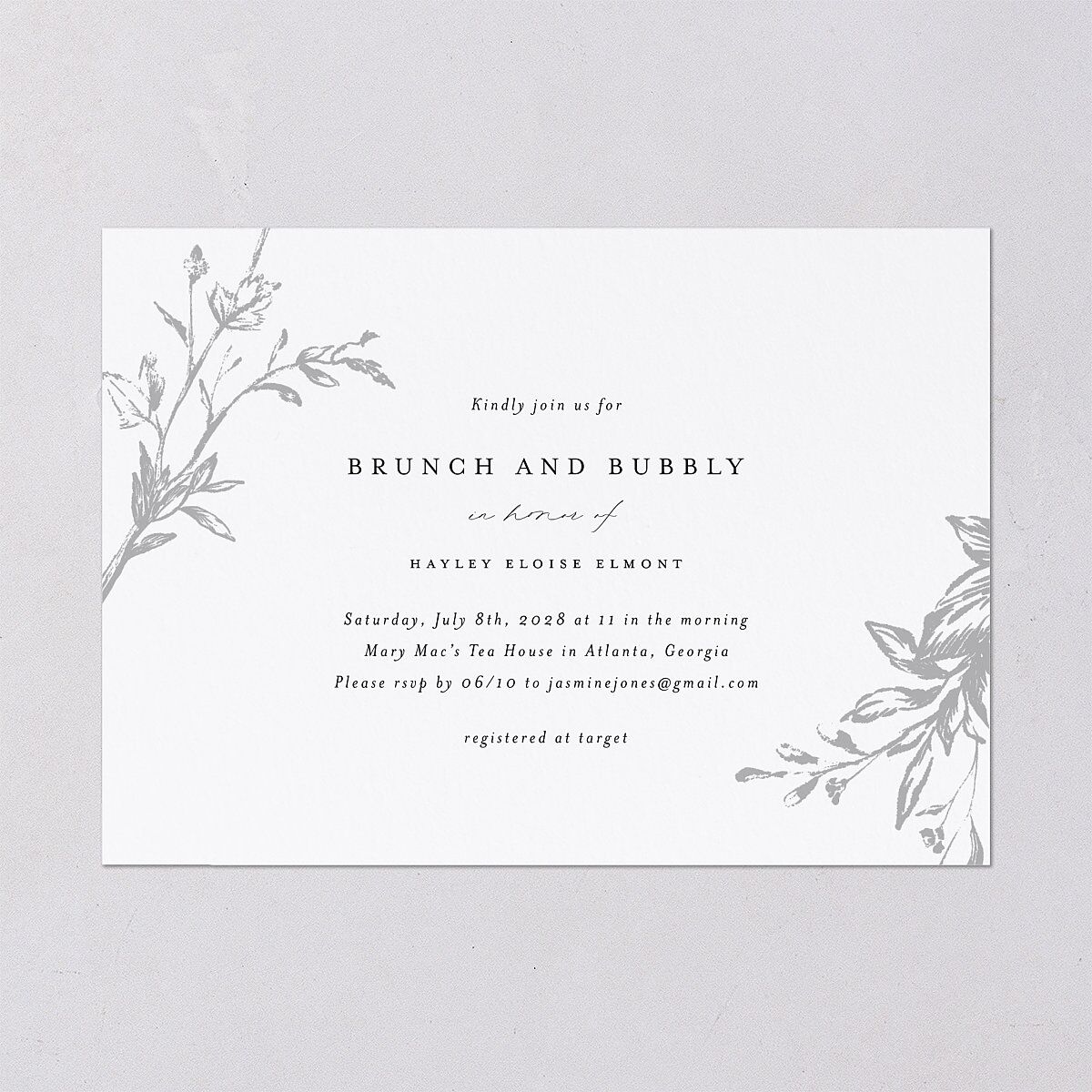 Shining Leaves Bridal Shower Invitations — view 2
