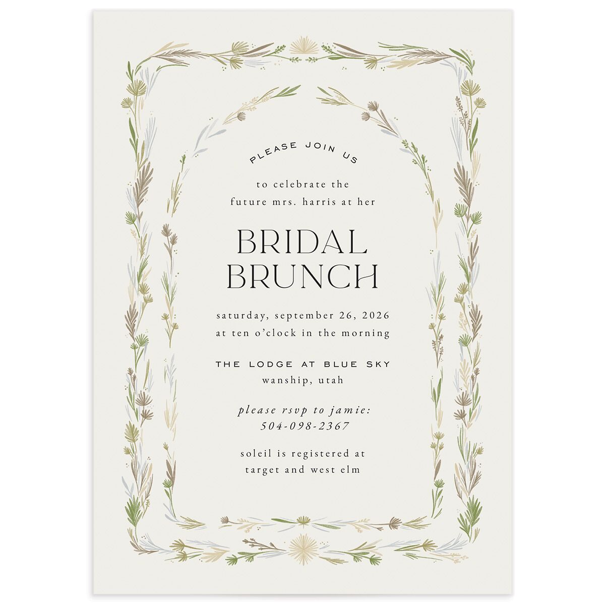 Delicate Boho Bridal Shower Invitations