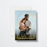 Delicate Boho Save the Date Cards Gold Champagne Signature smooth No