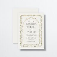 Delicate Boho Wedding Invitations Gold Champagne Signature No