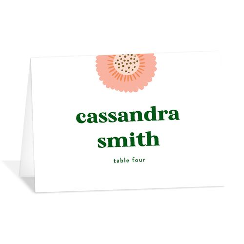 Retro Bloom Place Cards Scottish Green Signature