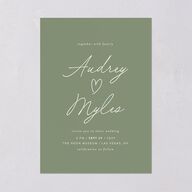 Elegant Heart Wedding Invitations Thyme Signature Blank No Standard