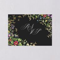 Opulent Garden Foil Wedding Response Cards Gold Pure White Signature Standard