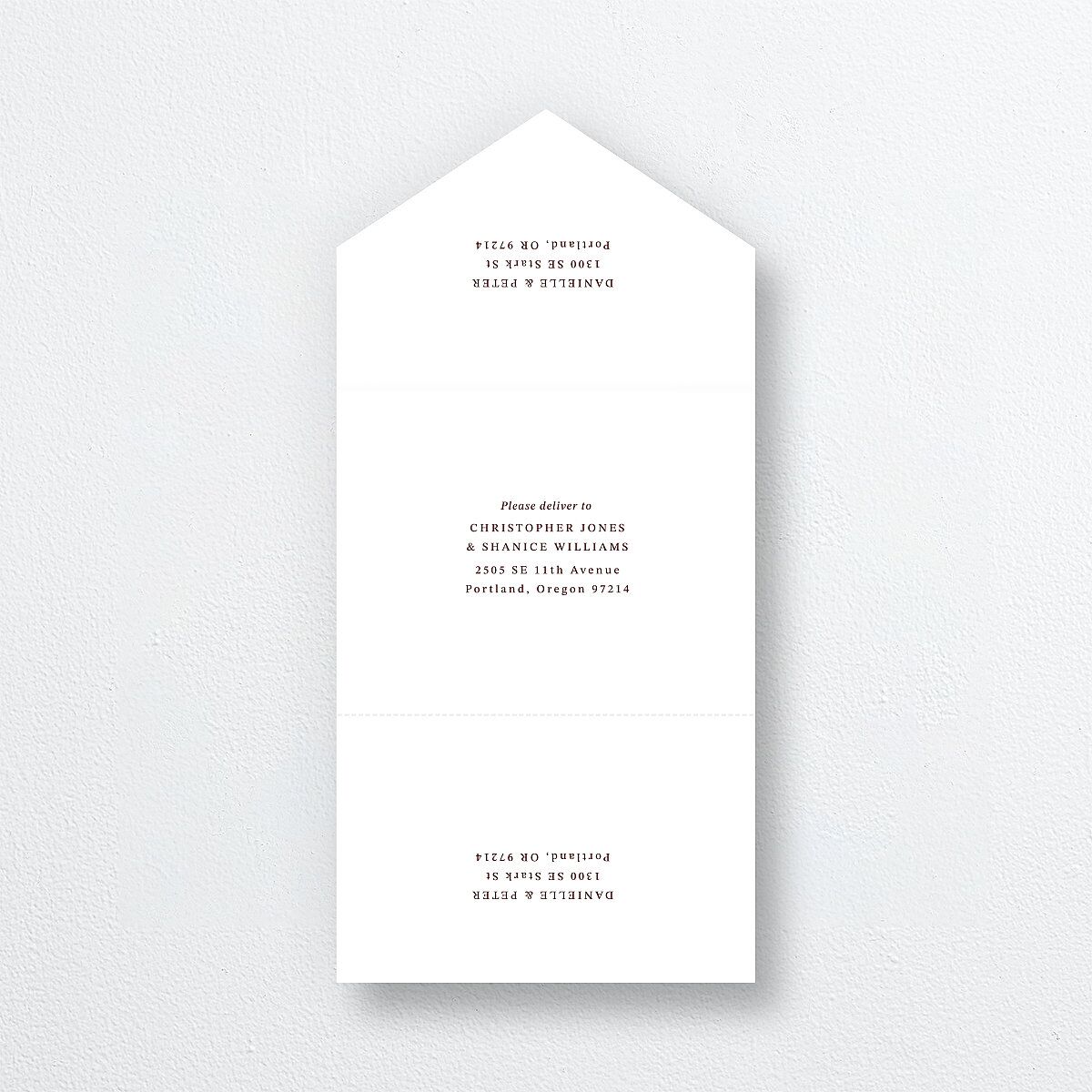 Photo Vow All-in-One Wedding Invitations Burgundy Signature Light Both Recipient and Return Addresses No