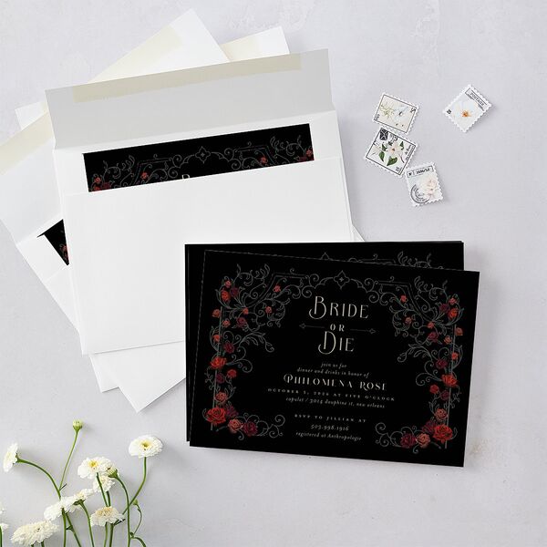 Gothic Gate Bridal Shower Invitations Licorice Signature Blank Standard