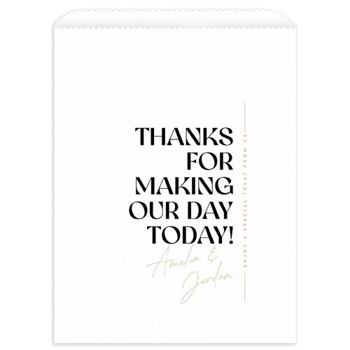 Wedding Of The Century Favor Bags White Midnight Wax-Lined Food Safe Paper