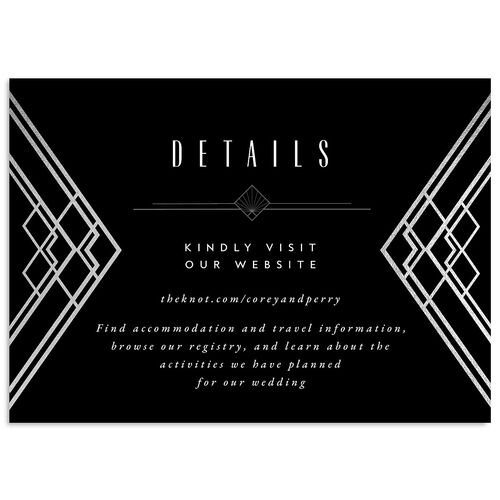 Diamond Deco Wedding Enclosure Cards Silver Licorice Signature Standard