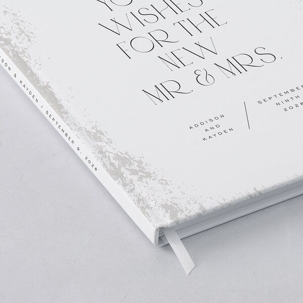 Metallic Edge Guest Books Pure White
