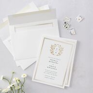 Rustic Kingdom Wedding Invitations Gold Dark Green Signature Blank No