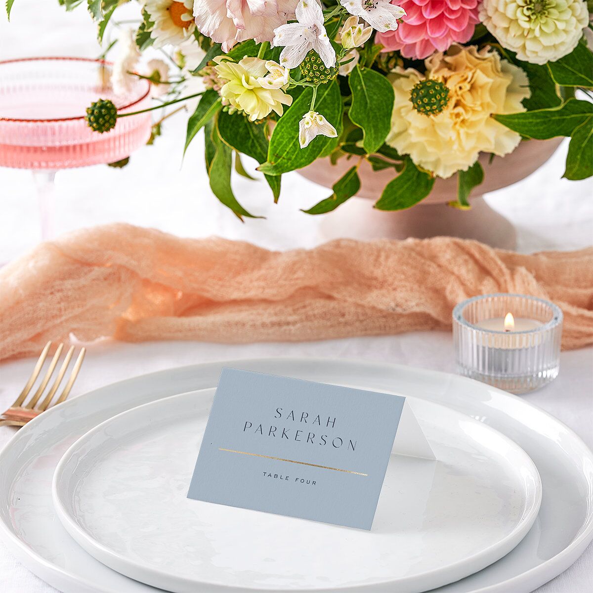 On This Day Place Cards Gold Midnight Navy Signature