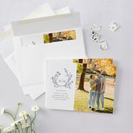 Natural Monogram Save The Date Cards Midnight Navy Signature smooth Blank No Standard